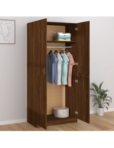 Armadio Rovere Marrone 90x52x200 cm in Legno Multistrato