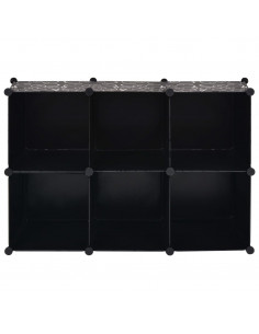 Armadio Salvaspazio a Cubo con 6 Scomparti Nero