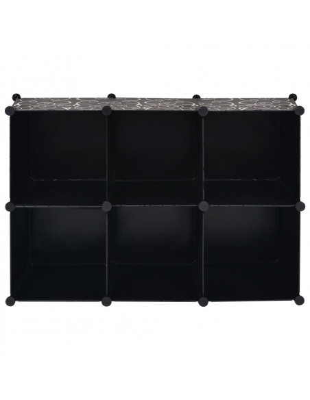 Armadio Salvaspazio a Cubo con 6 Scomparti Nero