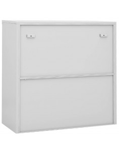 Armadio Ufficio Anta Scorrevole GrigioChiaro 90x40x90cm Acciaio