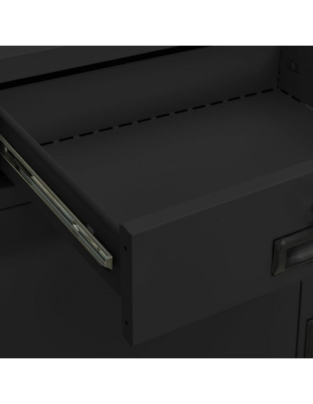 Armadio Ufficio con Fioriera Antracite 90x40x125 cm in Acciaio