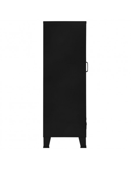 Armadio Ufficio Reticolato Industriale Nero 75x40x120cm Acciaio