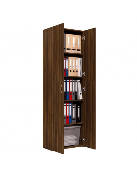Armadio Ufficio Rovere Marrone 60x32x190 cm Legno Multistrato