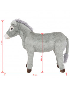 Asino in Peluche in Piedi Grigio XXL