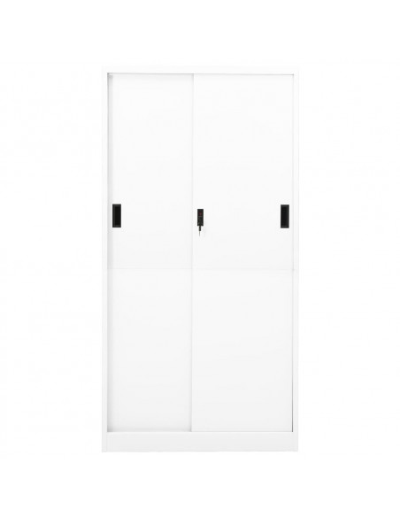 Armadio per Ufficio Anta Scorrevole Bianco 90x40x180 cm Acciaio