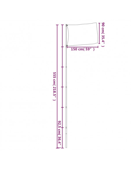 Asta e Bandiera Danimarca 5,5 m Alluminio