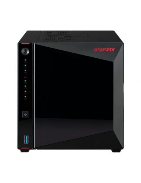 ASUSTOR NAS TOWER 4 Bay + 4xM.2 NVMe , Intel Celeron N5105 Quad-Core, 4GB RAM (max 16GB), 2x2.5 GbE, 3xUSB 3.2 Gen-2 .. AS5404T