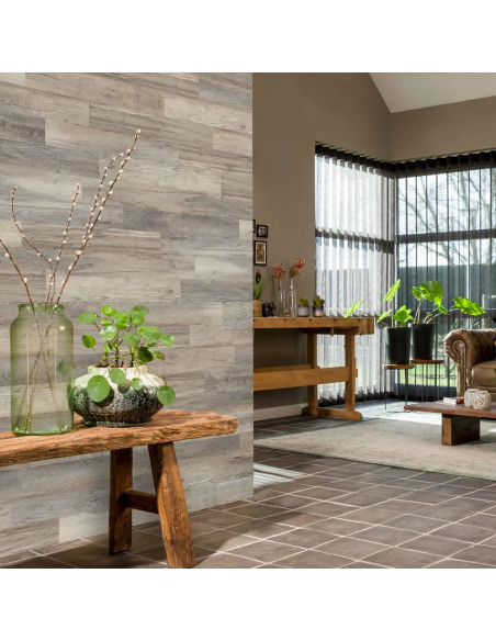 WallArt Listoni Effetto Legno Rovere Barnwood Bianco Slavato
