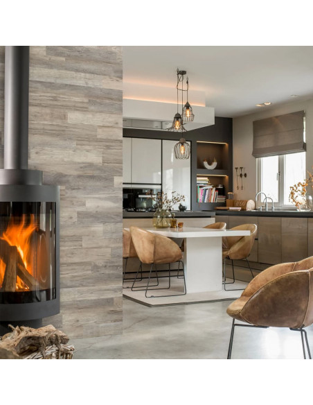 WallArt Listoni Effetto Legno Rovere Barnwood Bianco Slavato