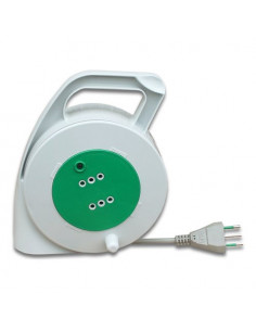Avvolgicavo elettrico Fanton 01163 PIUMA 2 Prese Bianco e Verde Bianco