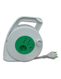 Avvolgicavo elettrico Fanton 01283 PIUMA 3 Prese Bianco e Verde Bianco