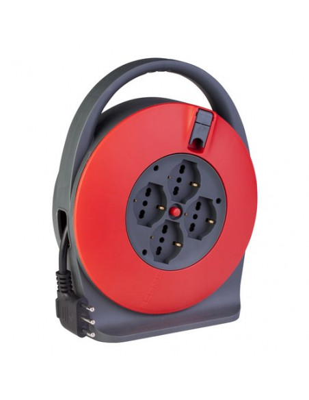 Avvolgicavo elettrico Poly Pool PP2742 4 Prese Rosso e Nero Rosso e Ne
