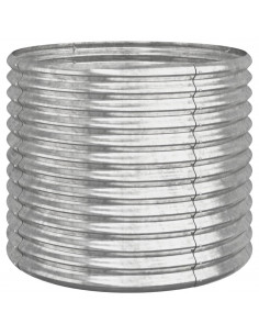 Vaso Giardino Acciaio Verniciato a Polvere 80x80x68 cm Argento 2