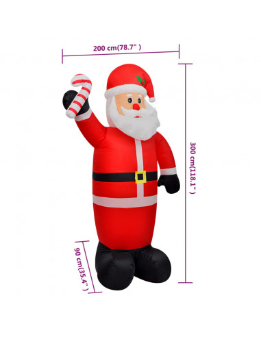 Babbo Natale Gonfiabile con LED 300 cm