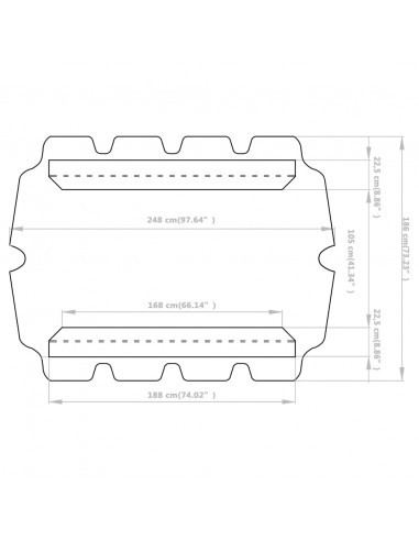 Baldacchino per Dondolo Giardino Bianco 188/168x145/110 cm