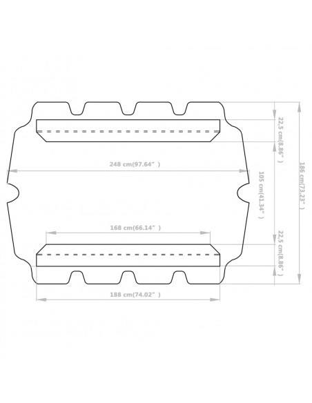 Baldacchino per Dondolo Giardino Marrone 188/168x145/110 cm