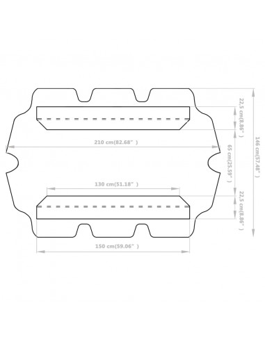 Baldacchino per Dondolo Giardino Nero 150/130x105/70 cm