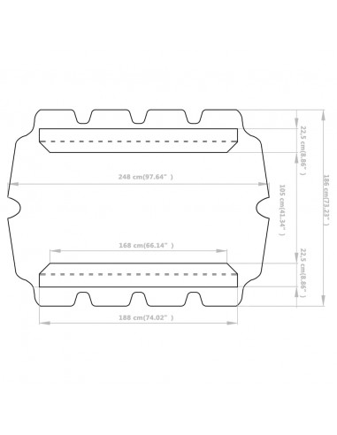 Baldacchino per Dondolo Giardino Nero 188/168x145/110 cm