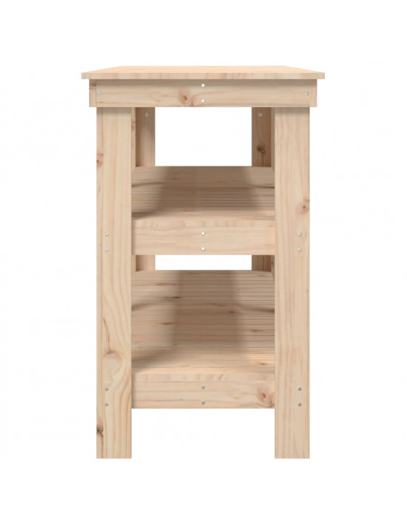 Banco da Lavoro 142,5x50x80 cm in Legno Massello di Pino