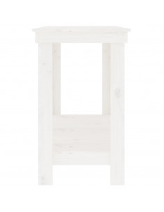 Banco da Lavoro Bianco 140x50x80 cm in Legno Massello di Pino