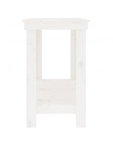 Banco da Lavoro Bianco 140x50x80 cm in Legno Massello di Pino