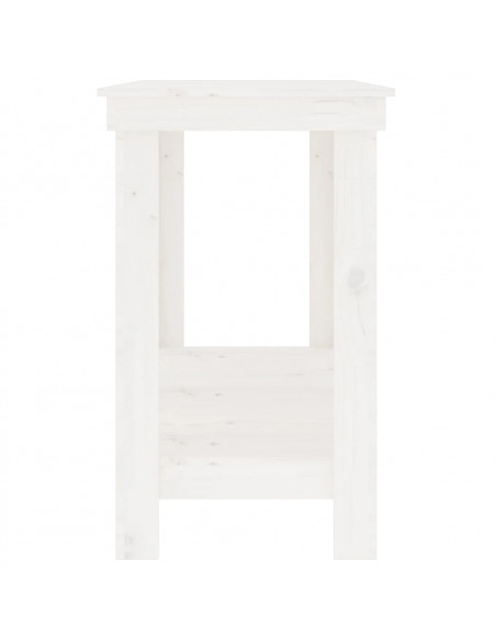 Banco da Lavoro Bianco 140x50x80 cm in Legno Massello di Pino