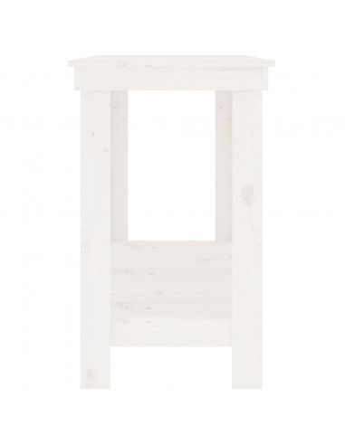 Banco da Lavoro Bianco 180x50x80 cm in Legno Massello di Pino