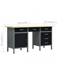 Banco da Lavoro con 4 Pannelli a Parete