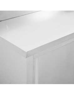 Banco da Lavoro con Ante Scorrevoli 100x50x(95-97)cm in Acciaio