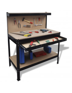 Banco da Lavoro con Pannello Forato e Cassetto