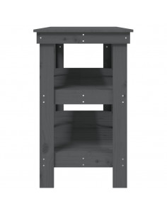 Banco da Lavoro Grigio 142,5x50x80 cm in Legno Massello di Pino