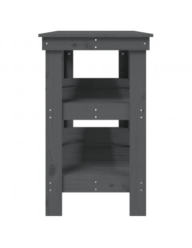 Banco da Lavoro Grigio 142,5x50x80 cm in Legno Massello di Pino