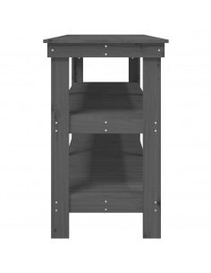 Banco da Lavoro Grigio 181x50x80 cm in Legno Massello di Pino
