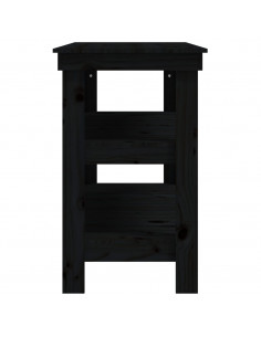 Banco da Lavoro Nero 110,5x50x80 cm in Legno Massello di Pino
