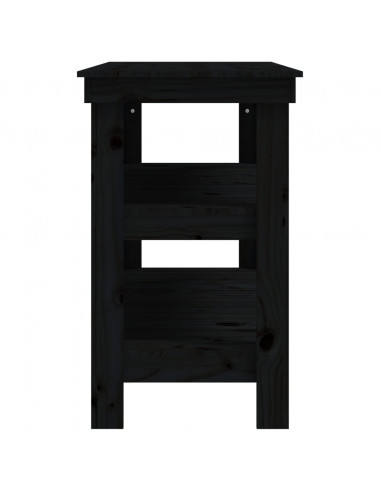 Banco da Lavoro Nero 110,5x50x80 cm in Legno Massello di Pino