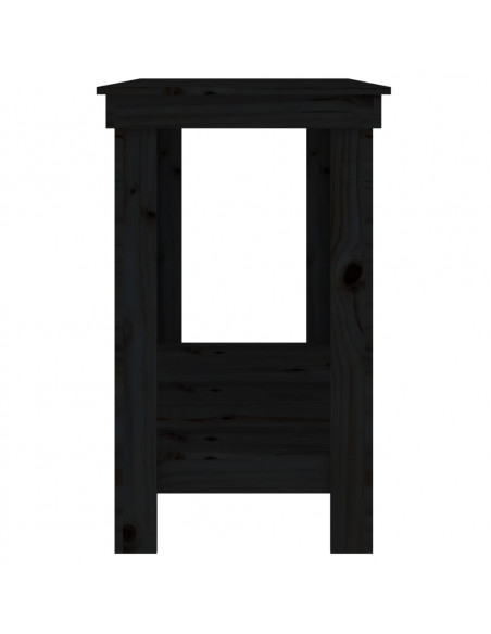 Banco da Lavoro Nero 140x50x80 cm in Legno Massello di Pino
