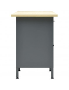 Banco da Lavoro Nero 160x60x85 cm in Acciaio