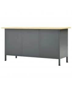 Banco da Lavoro Nero 160x60x85 cm in Acciaio