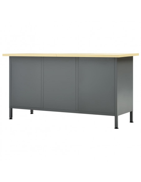 Banco da Lavoro Nero 160x60x85 cm in Acciaio