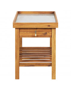 Banco da Lavoro per Giardino Piano in Zinco e Massello d'Acacia