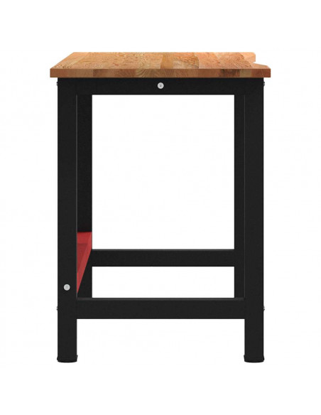 Banco Lavoro Marrone Scuro 140x60x81,5 cm Legno Massello Rovere