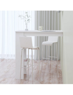 Bancone da Muro Bianco Lucido 102x45x103,5 cm Legno Compensato