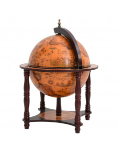 Bar a Globo Portavini Marrone Legno Massello di Eucalipto