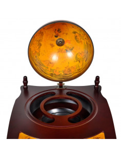 Bar a Globo Portavini Supporto in Legno Eucalipto Autoportante