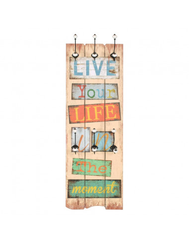 Appendiabiti da Parete con 6 Ganci LIVE LIFE 120x40 cm