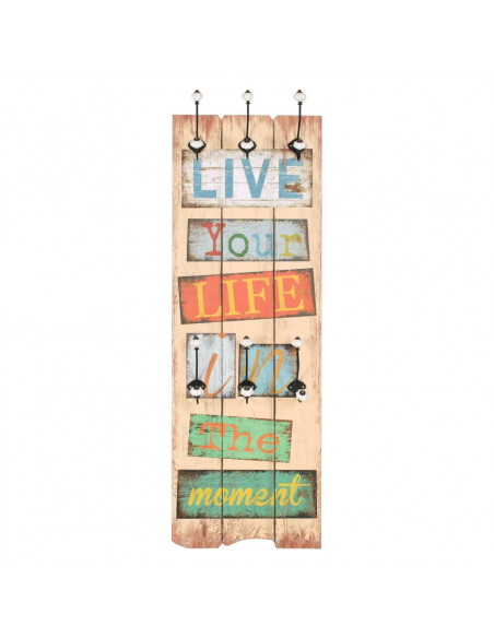Appendiabiti da Parete con 6 Ganci LIVE LIFE 120x40 cm