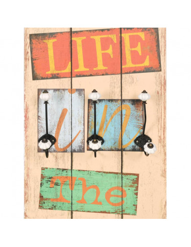 Appendiabiti da Parete con 6 Ganci LIVE LIFE 120x40 cm
