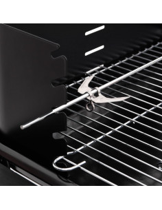 Barbecue a Carbonella con Ruote in Acciaio Nero