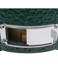 Barbecue Affumicatore 2 in 1 Kamado in Ceramica 56 cm Verde