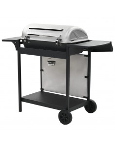 Barbecue Griglia a Gas 6 Fornelli Acciaio Inossidabile Argento